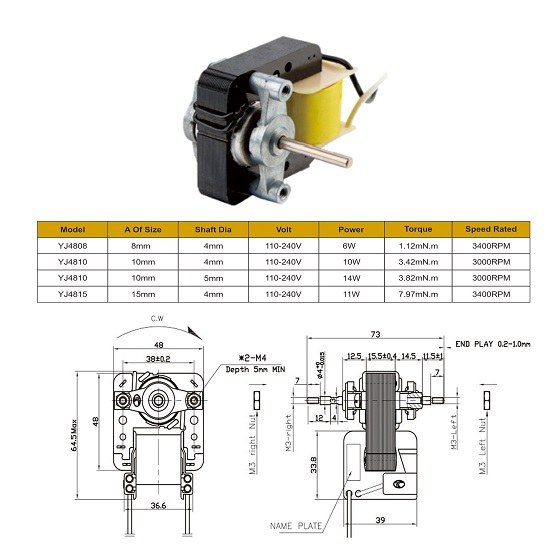 YJ 4815 Blower Fan Electrical Motor for Commercial Appliance