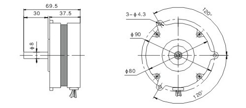 BL80-02 Brushless DC Motor For Exhaust Fan 
