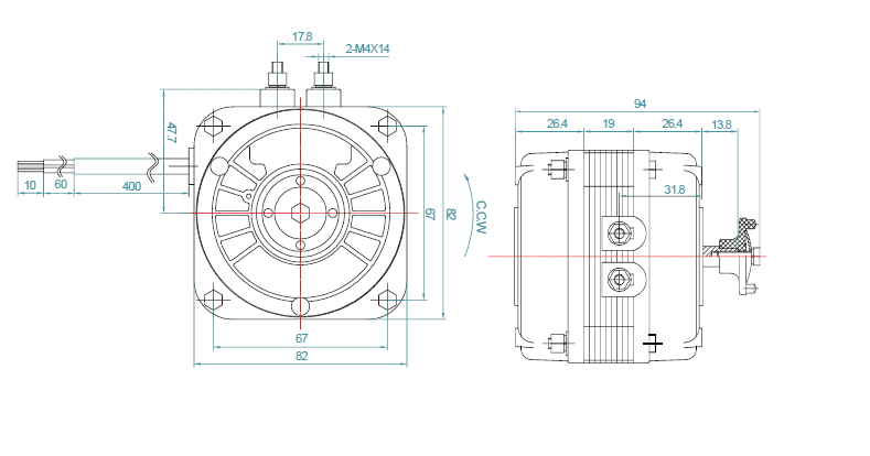 AC refrigerator fan motor