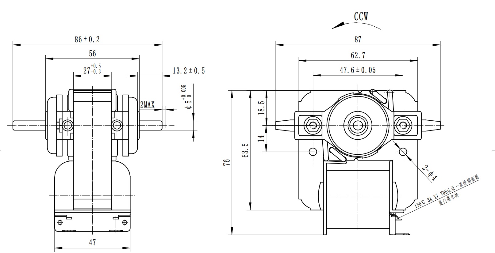 YJ6127 air pump Motor 
